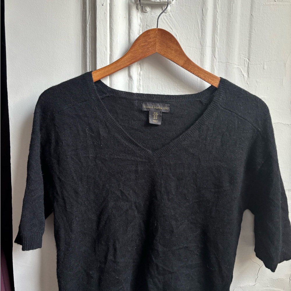 Black Cashmere V-Neck Sweater